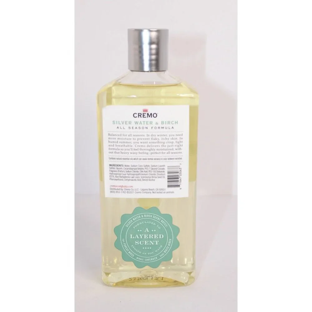 Cremo Body Wash - Silver Water & Birch - 16‎ fl oz (473 ml) New Unused